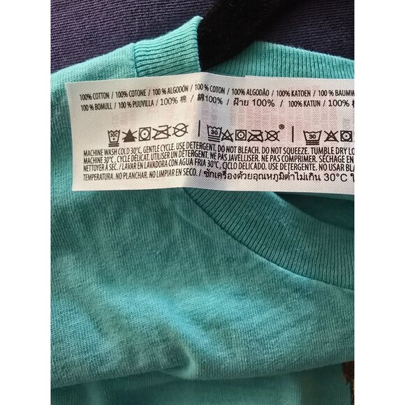 Disney Parks Peter Pan Long Sleeve Graphic Cotton T-Shirt S Turquoise NWOT New - Picture 5 of 6